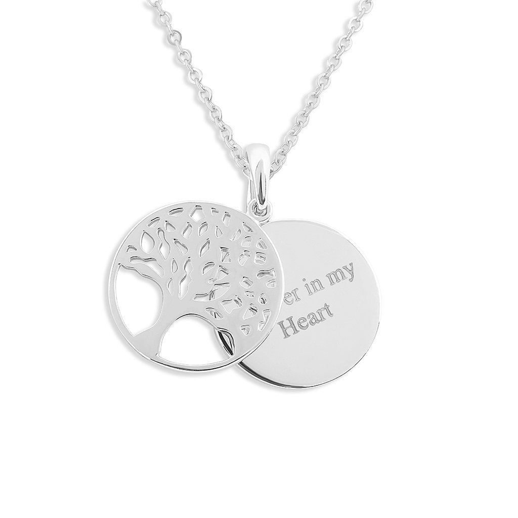 EverWith Engraved Tree of Life Discreet Messaging Memorial Standard Engraving Pendant - EverWith Memorial Jewellery - Trade