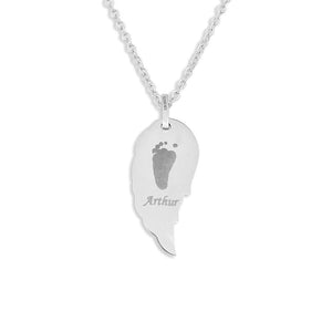 EverWith Engraved Wing Handprint or Footprint Memorial Pendant - EverWith Memorial Jewellery - Trade