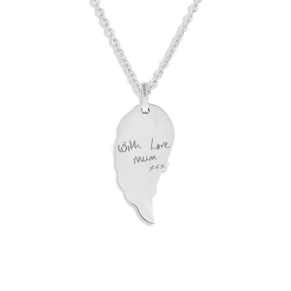 Load image into Gallery viewer, EverWith Engraved Wing Handwriting Memorial Pendant - EverWith Memorial Jewellery - Trade