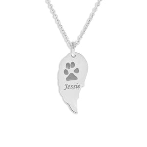 EverWith Engraved Wing Pawprint Memorial Pendant - EverWith Memorial Jewellery - Trade