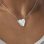 EverWith Engraved Winged Heart Standard Engraving Memorial Necklace - EverWith Memorial Jewellery - Trade
