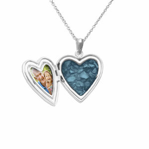 EverWith Footsteps Heart Shaped Sterling Silver Memorial Ashes Locket - EverWith Memorial Jewellery - Trade