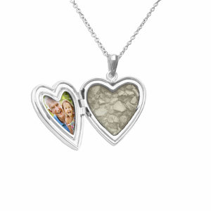 EverWith Footsteps Heart Shaped Sterling Silver Memorial Ashes Locket - EverWith Memorial Jewellery - Trade