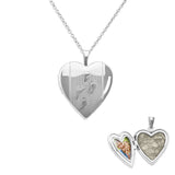 EverWith Footsteps Heart Shaped Sterling Silver Memorial Ashes Locket - EverWith Memorial Jewellery - Trade