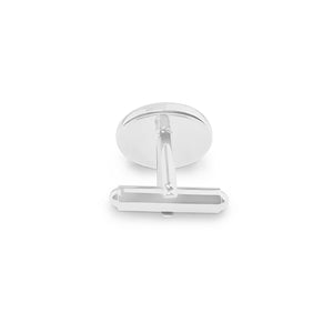 EverWith Gents Fancy Oval Memorial Ashes Cufflinks with Fine Crystals - EverWith Memorial Jewellery - Trade
