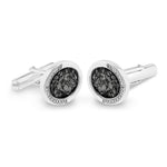EverWith Gents Fancy Oval Memorial Ashes Cufflinks with Fine Crystals - EverWith Memorial Jewellery - Trade