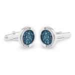 EverWith Gents Fancy Round Memorial Ashes Cufflinks with Fine Crystals - EverWith Memorial Jewellery - Trade