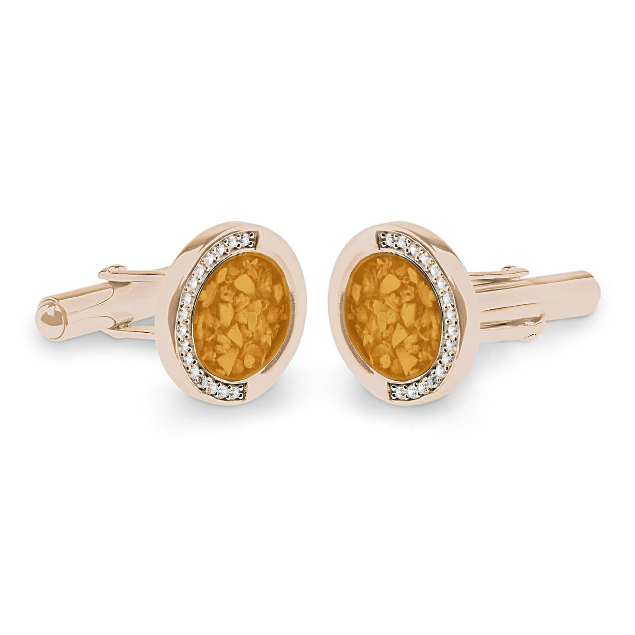 Load image into Gallery viewer, EverWith Gents Fancy Round Memorial Ashes Cufflinks with Fine Crystals - EverWith Memorial Jewellery - Trade