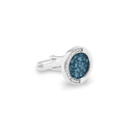 EverWith Gents Fancy Round Memorial Ashes Cufflinks with Fine Crystals - EverWith Memorial Jewellery - Trade