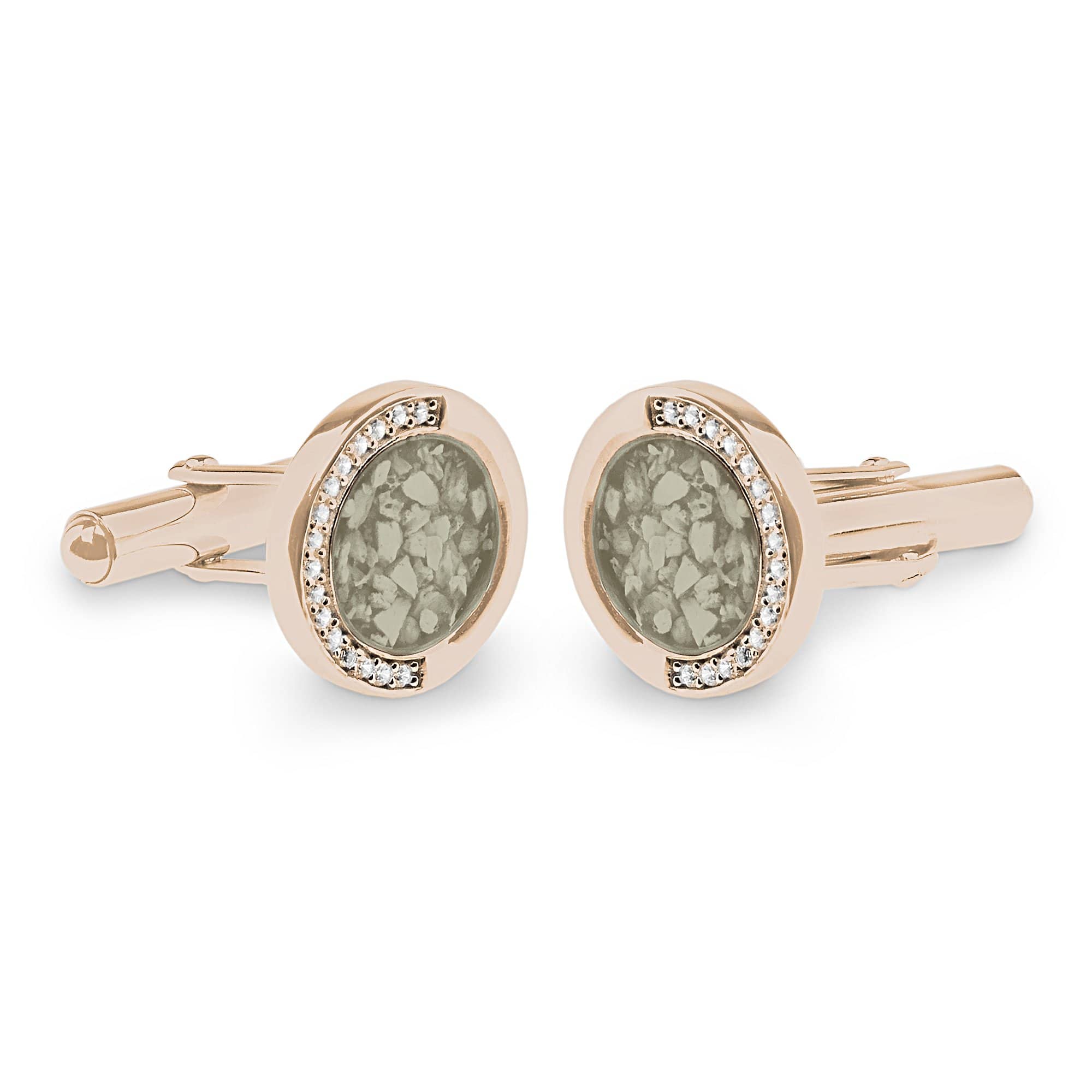 EverWith Gents Fancy Round Memorial Ashes Cufflinks with Fine Crystals - EverWith Memorial Jewellery - Trade