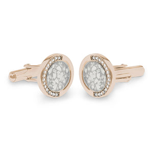 EverWith Gents Fancy Round Memorial Ashes Cufflinks with Fine Crystals - EverWith Memorial Jewellery - Trade
