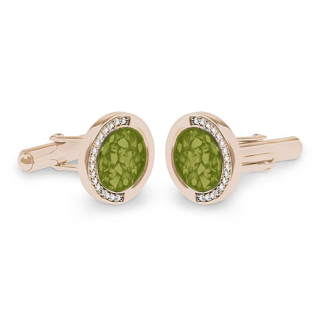 EverWith Gents Fancy Round Memorial Ashes Cufflinks with Fine Crystals - EverWith Memorial Jewellery - Trade