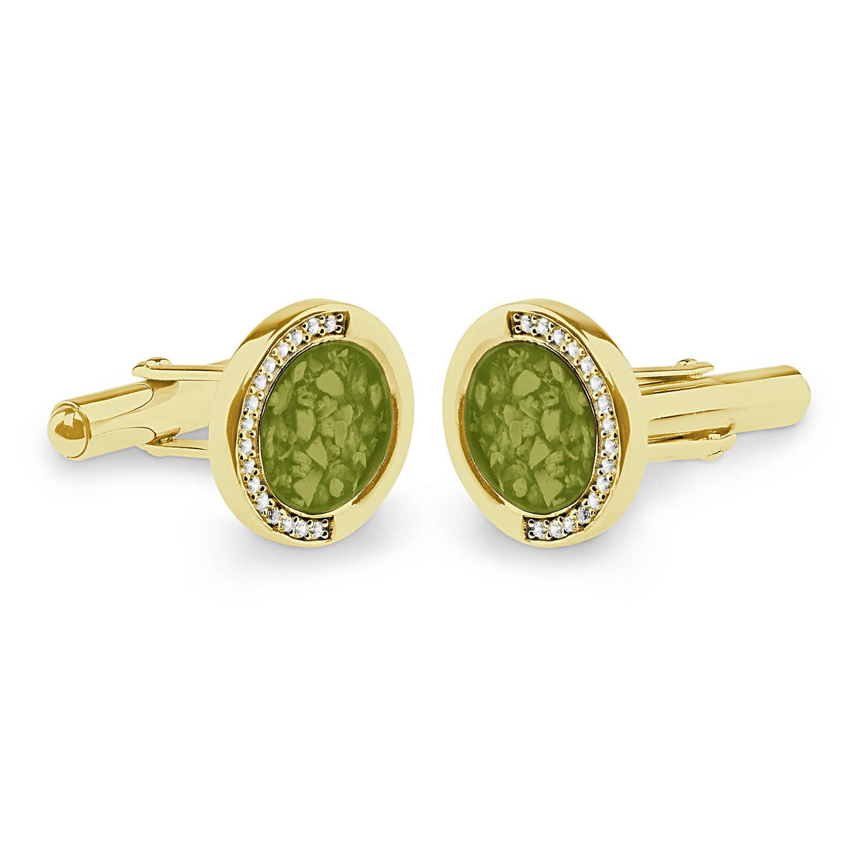 Load image into Gallery viewer, EverWith Gents Fancy Round Memorial Ashes Cufflinks with Fine Crystals - EverWith Memorial Jewellery - Trade