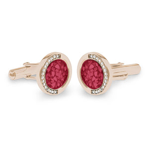 EverWith Gents Fancy Round Memorial Ashes Cufflinks with Fine Crystals - EverWith Memorial Jewellery - Trade