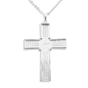 EverWith Gents Oversized Cross Memorial Ashes Pendant with Fine Crystals - EverWith Memorial Jewellery - Trade