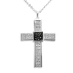 EverWith Gents Oversized Cross Memorial Ashes Pendant with Fine Crystals - EverWith Memorial Jewellery - Trade
