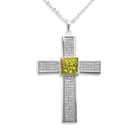 EverWith Gents Oversized Cross Memorial Ashes Pendant with Fine Crystals - EverWith Memorial Jewellery - Trade