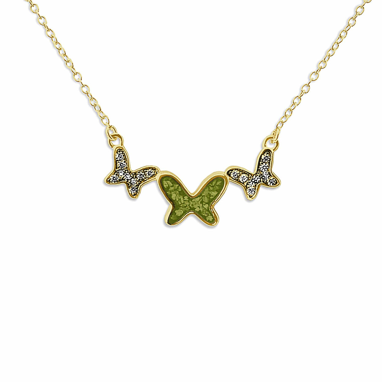 Load image into Gallery viewer, EverWith Ladies Butterflies Memorial Ashes Necklace with Fine Crystals - EverWith Memorial Jewellery - Trade