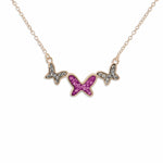 EverWith Ladies Butterflies Memorial Ashes Necklace with Fine Crystals - EverWith Memorial Jewellery - Trade