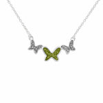 EverWith Ladies Butterflies Memorial Ashes Necklace with Fine Crystals - EverWith Memorial Jewellery - Trade