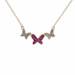 EverWith Ladies Butterflies Memorial Ashes Necklace with Fine Crystals - EverWith Memorial Jewellery - Trade