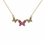 EverWith Ladies Butterflies Memorial Ashes Necklace with Fine Crystals - EverWith Memorial Jewellery - Trade
