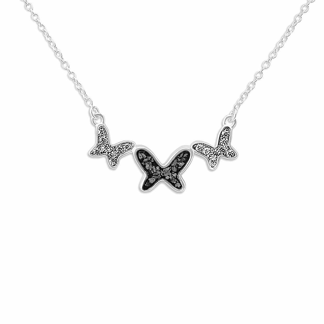 Load image into Gallery viewer, EverWith Ladies Butterflies Memorial Ashes Necklace with Fine Crystals - EverWith Memorial Jewellery - Trade