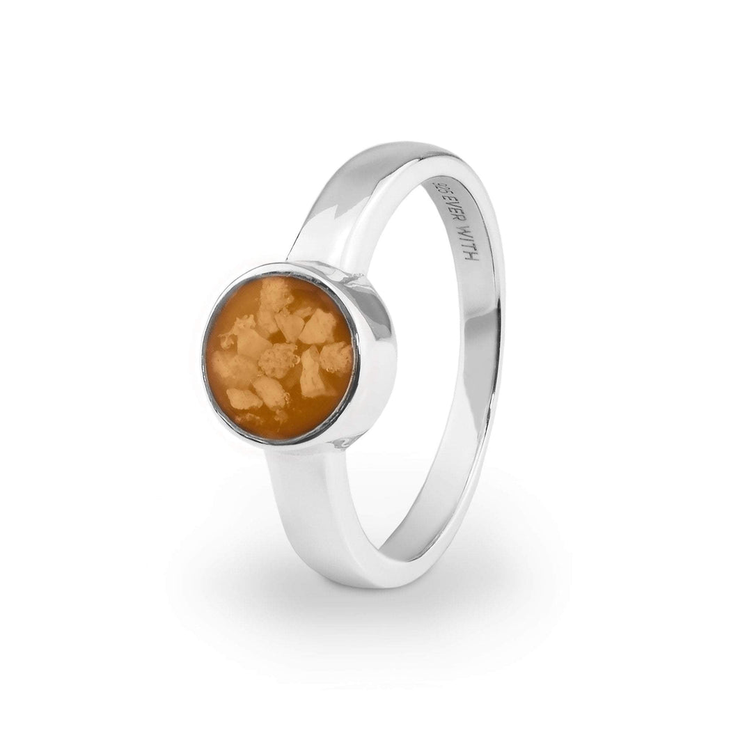 EverWith Ladies Classic Round Memorial Ashes Ring - EverWith Memorial Jewellery - Trade