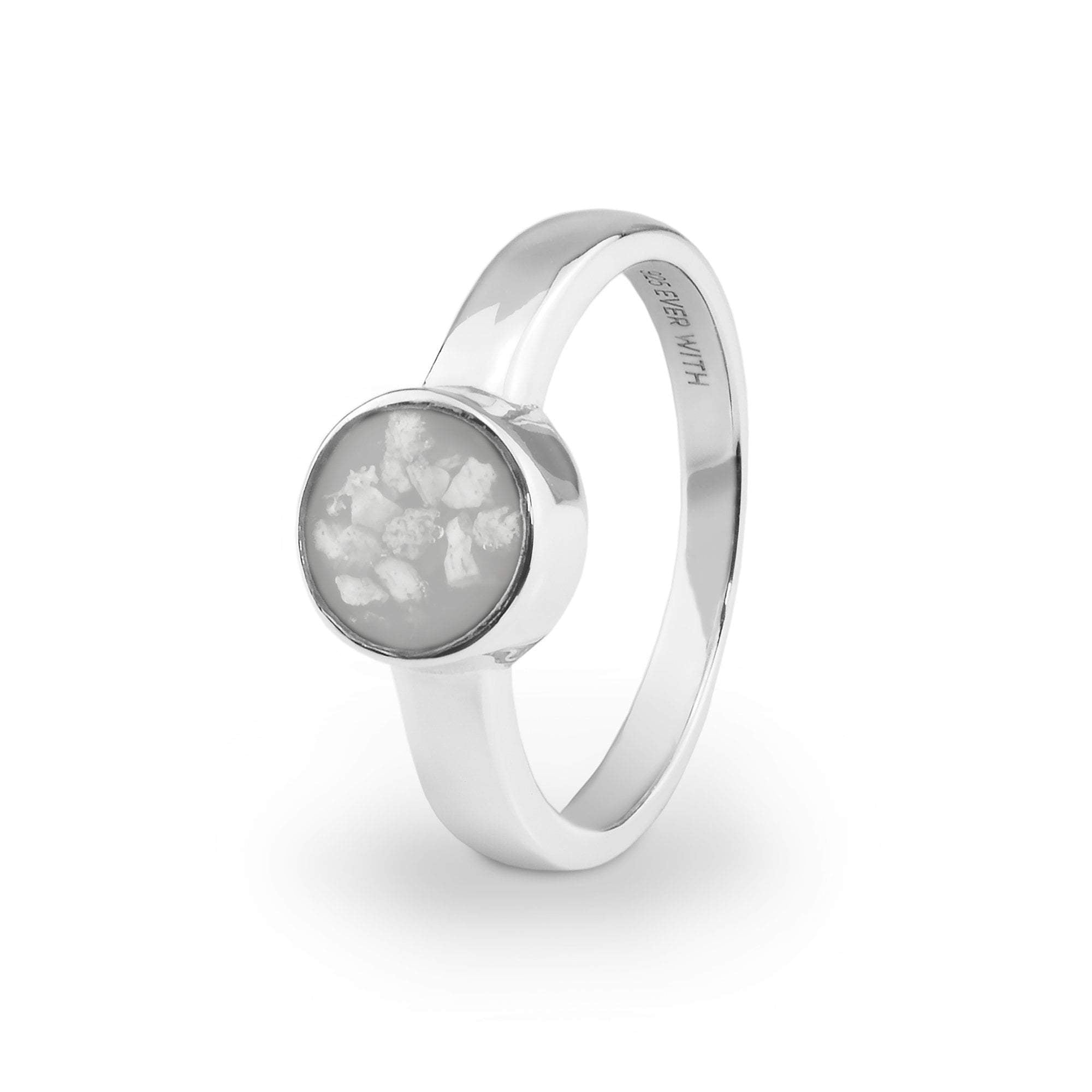 EverWith Ladies Classic Round Memorial Ashes Ring - EverWith Memorial Jewellery - Trade