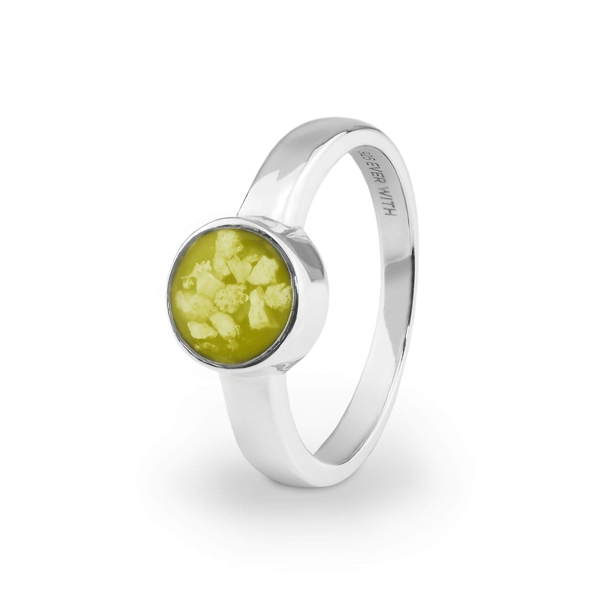 EverWith Ladies Classic Round Memorial Ashes Ring - EverWith Memorial Jewellery - Trade