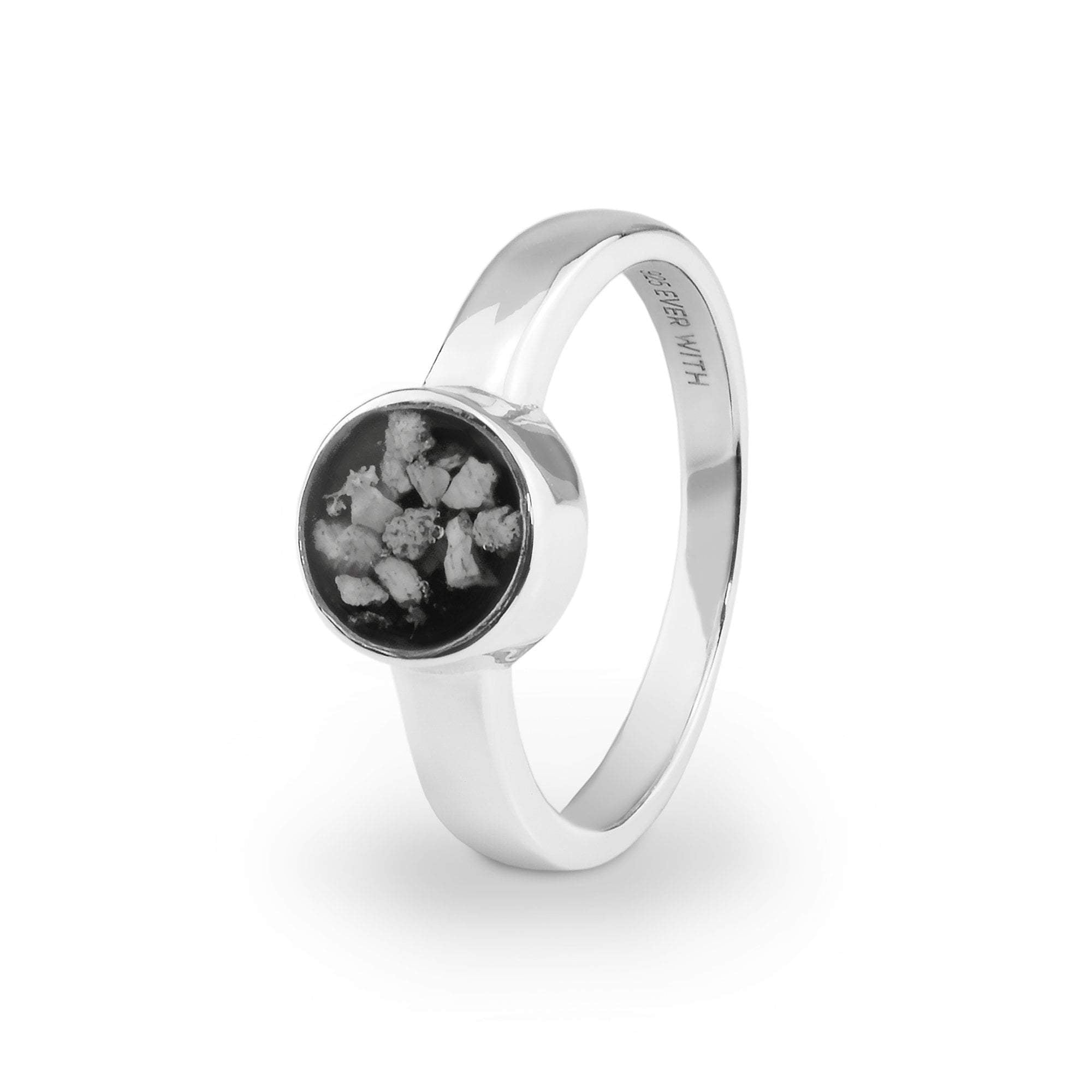 EverWith Ladies Classic Round Memorial Ashes Ring - EverWith Memorial Jewellery - Trade