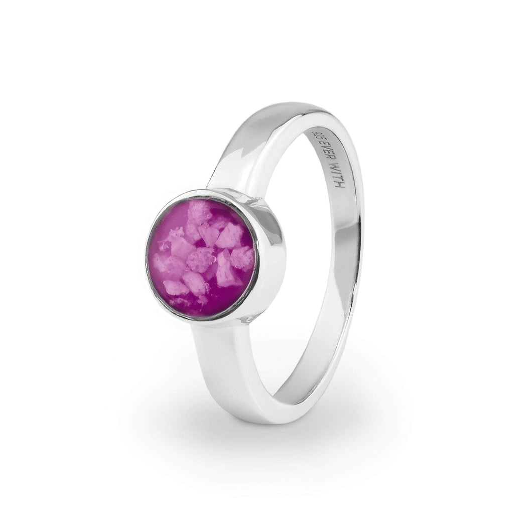 EverWith Ladies Classic Round Memorial Ashes Ring - EverWith Memorial Jewellery - Trade