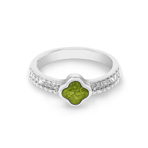 EverWith Ladies Clover Memorial Ashes Ring with Fine Crystals - EverWith Memorial Jewellery - Trade