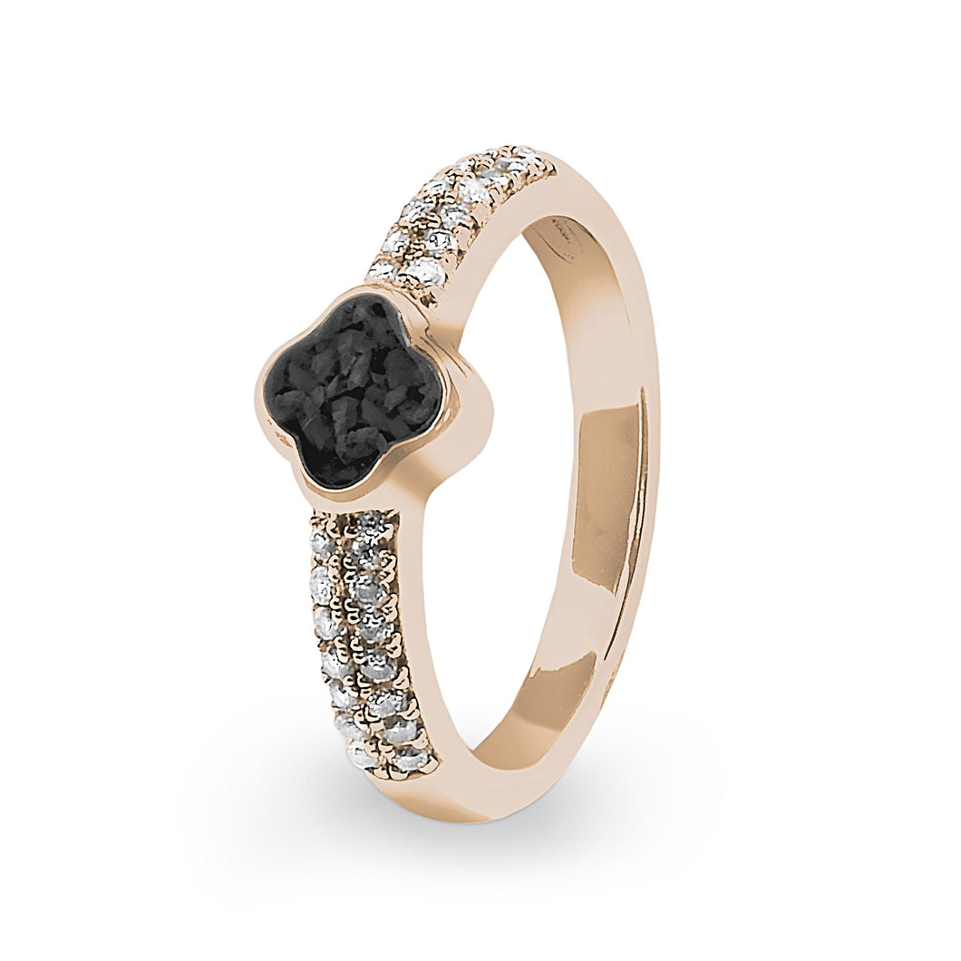 EverWith Ladies Clover Memorial Ashes Ring with Fine Crystals - EverWith Memorial Jewellery - Trade