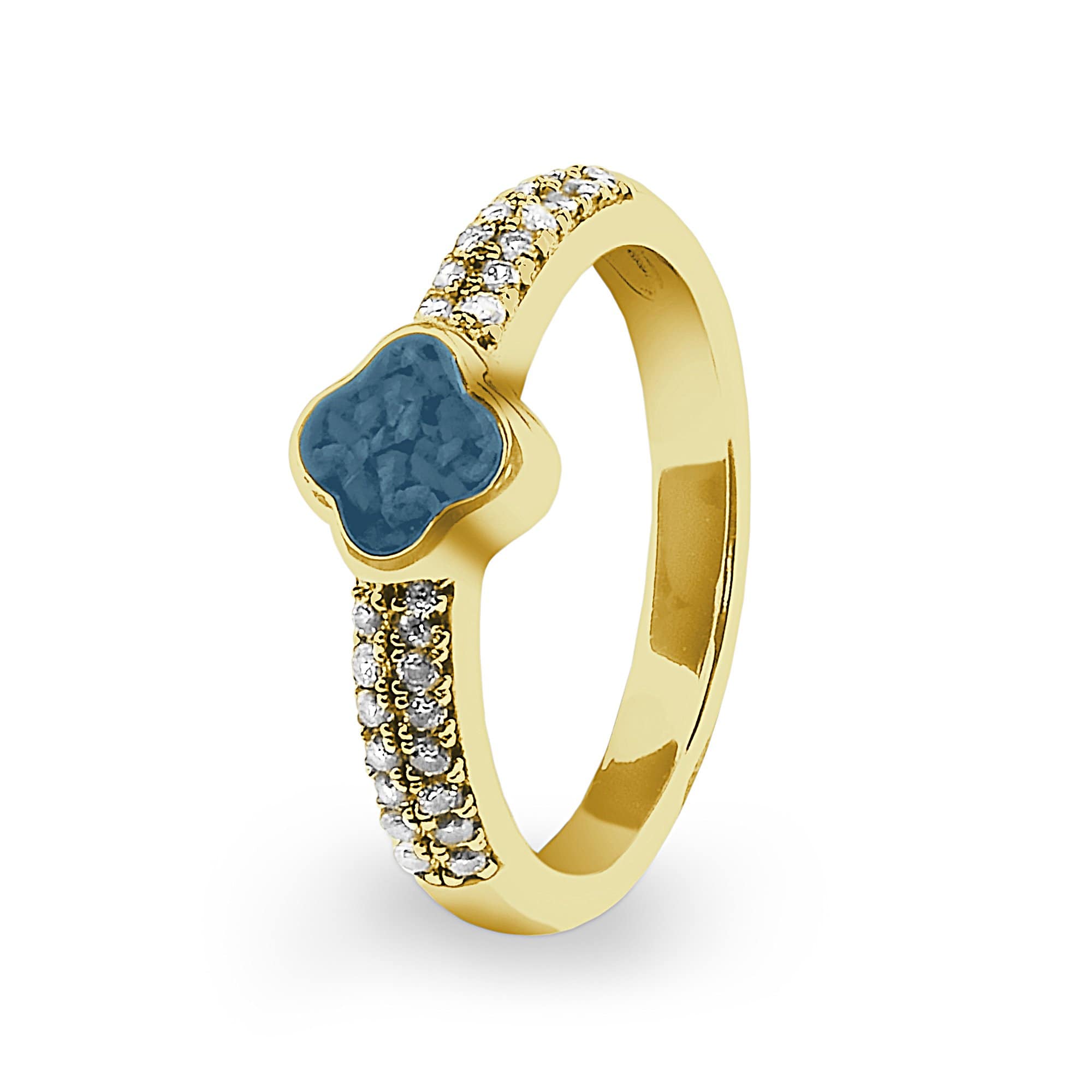 EverWith Ladies Clover Memorial Ashes Ring with Fine Crystals - EverWith Memorial Jewellery - Trade