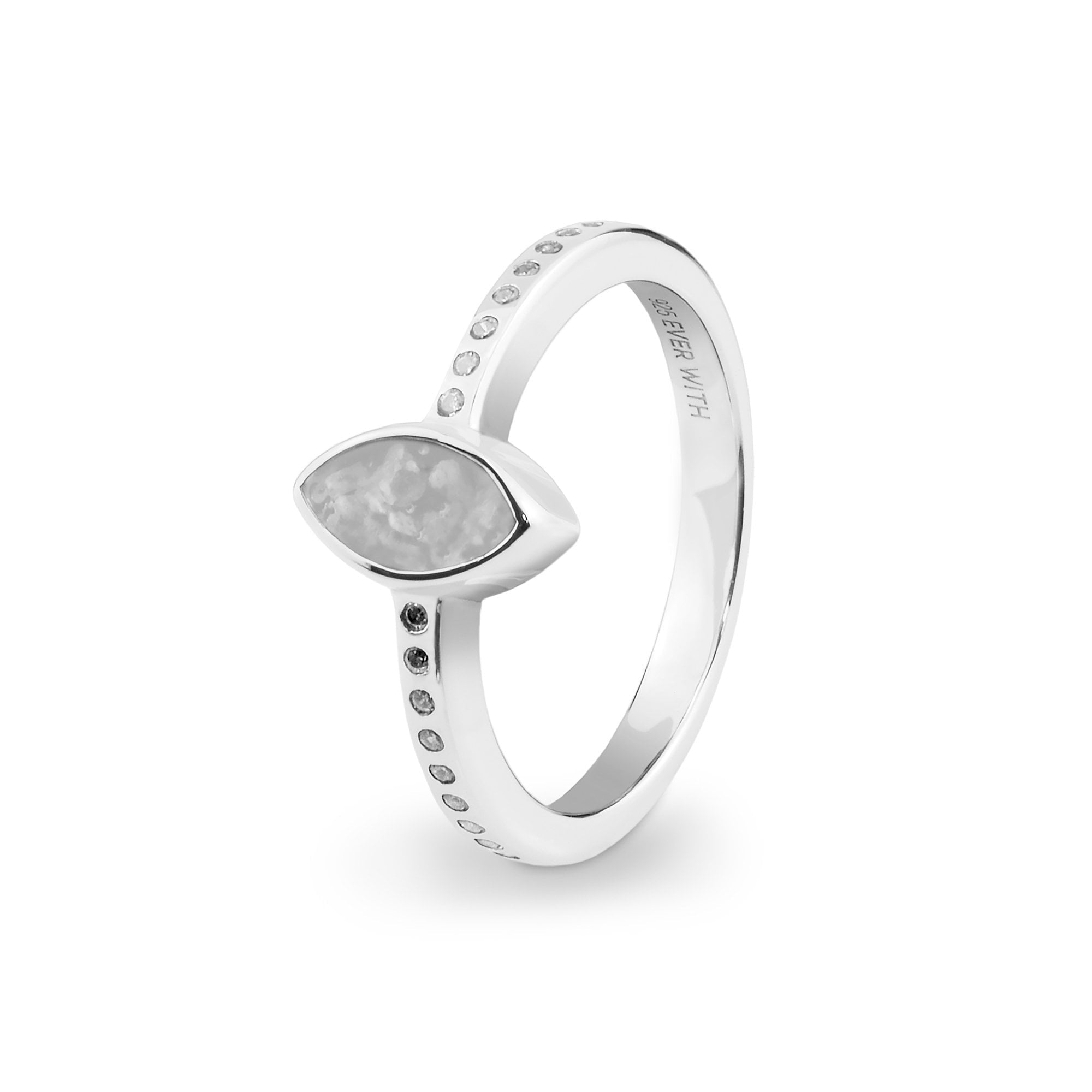 EverWith Ladies Deco Memorial Ashes Ring with Fine Crystals - EverWith Memorial Jewellery - Trade