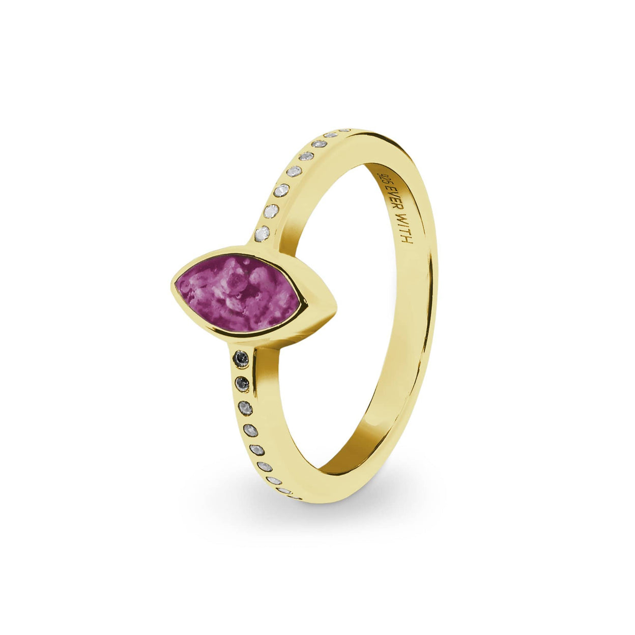 Load image into Gallery viewer, EverWith Ladies Deco Memorial Ashes Ring with Fine Crystals - EverWith Memorial Jewellery - Trade