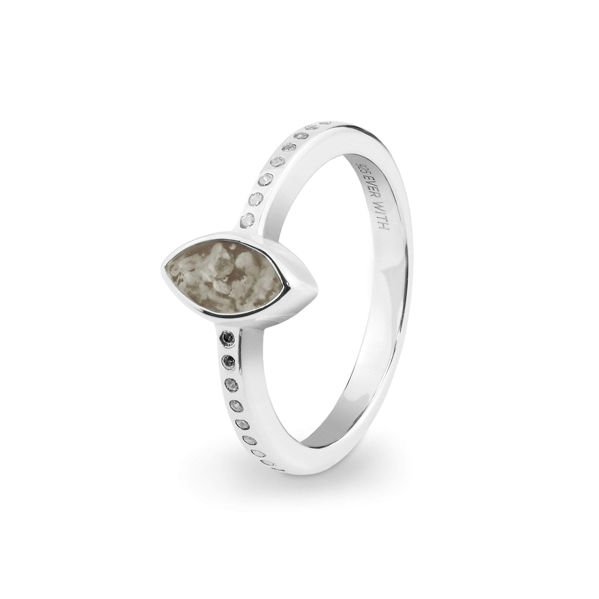EverWith Ladies Deco Memorial Ashes Ring with Fine Crystals - EverWith Memorial Jewellery - Trade