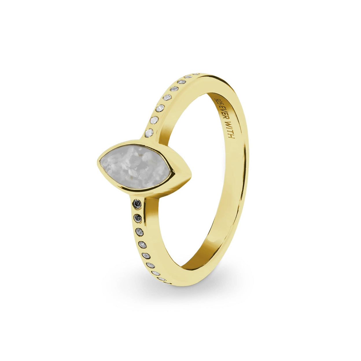 Load image into Gallery viewer, EverWith Ladies Deco Memorial Ashes Ring with Fine Crystals - EverWith Memorial Jewellery - Trade