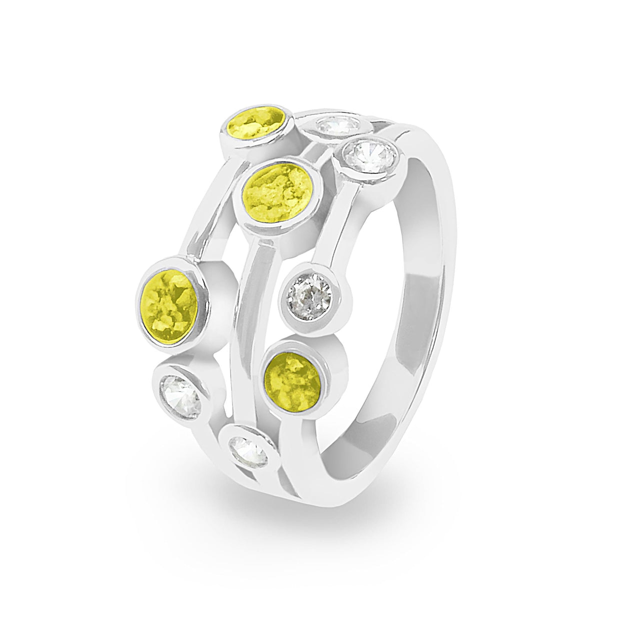 Load image into Gallery viewer, EverWith Ladies Droplets Memorial Ashes Ring with Fine Crystals - EverWith Memorial Jewellery - Trade