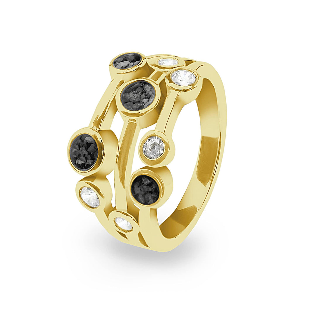 EverWith Ladies Droplets Memorial Ashes Ring with Fine Crystals - EverWith Memorial Jewellery - Trade