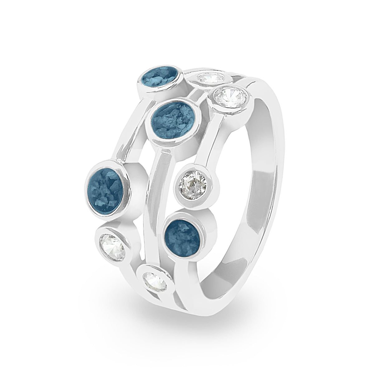 Load image into Gallery viewer, EverWith Ladies Droplets Memorial Ashes Ring with Fine Crystals - EverWith Memorial Jewellery - Trade