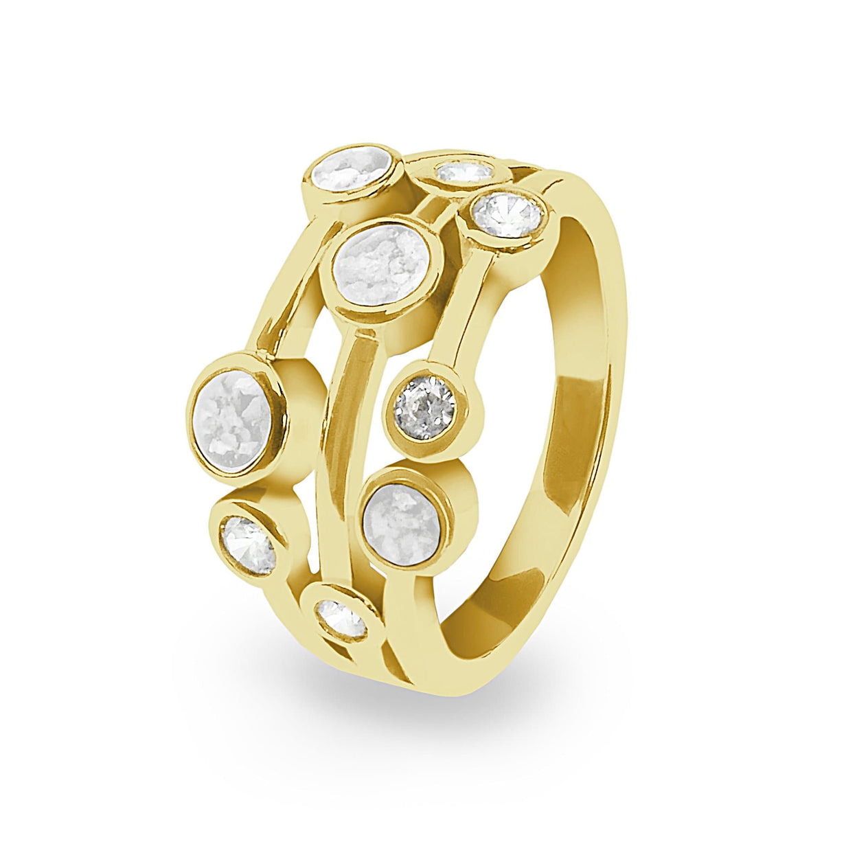 Load image into Gallery viewer, EverWith Ladies Droplets Memorial Ashes Ring with Fine Crystals - EverWith Memorial Jewellery - Trade