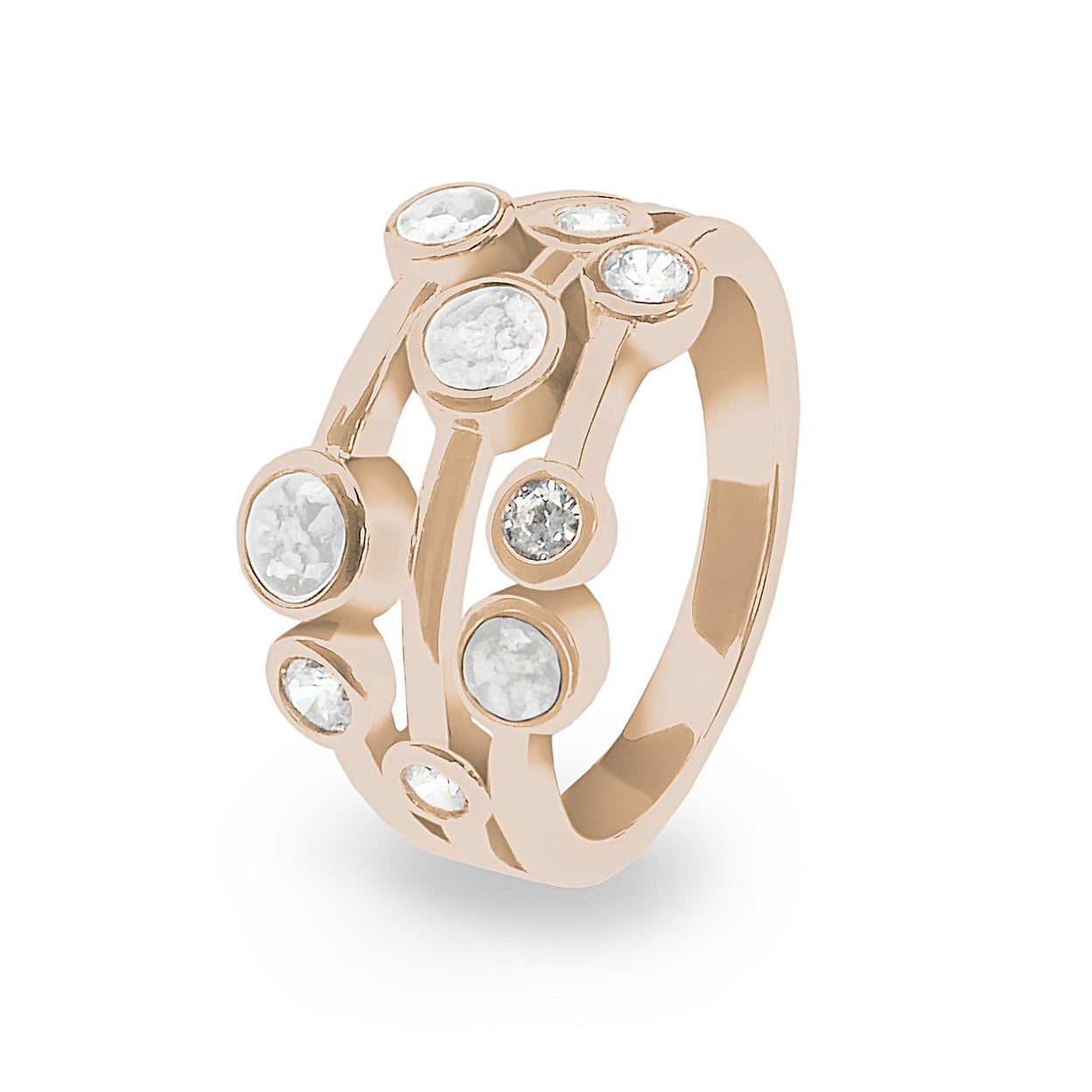 Load image into Gallery viewer, EverWith Ladies Droplets Memorial Ashes Ring with Fine Crystals - EverWith Memorial Jewellery - Trade