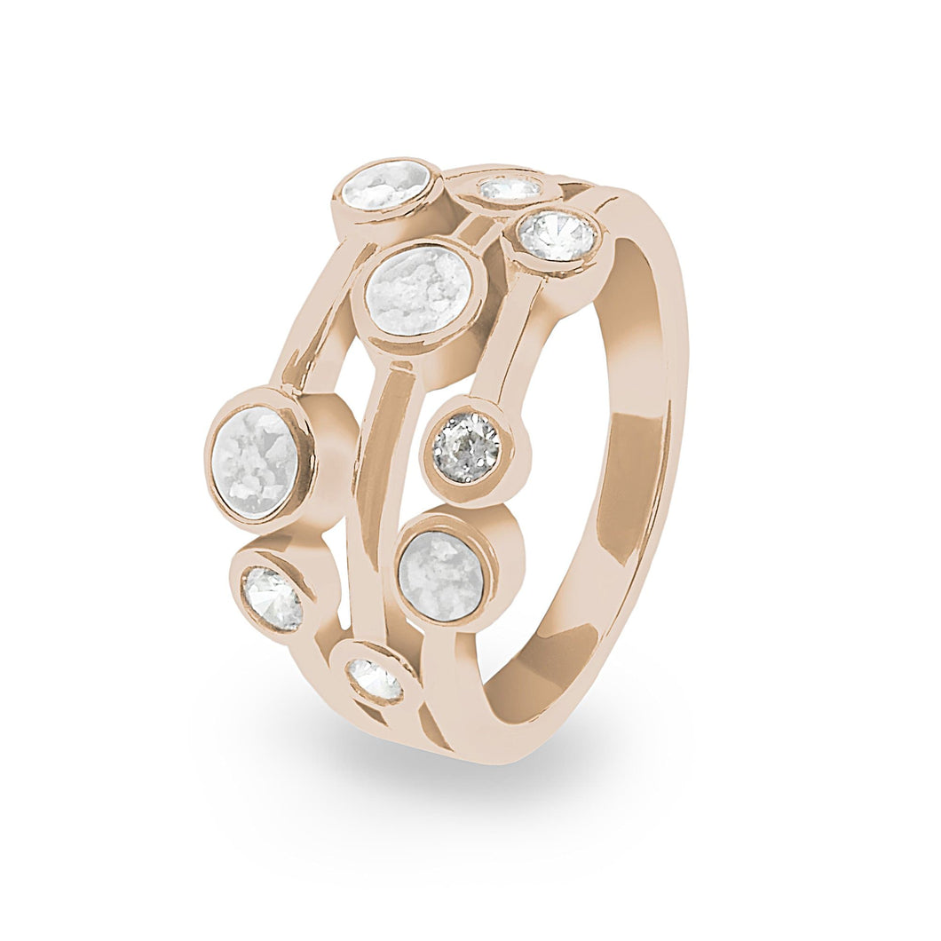 EverWith Ladies Droplets Memorial Ashes Ring with Fine Crystals - EverWith Memorial Jewellery - Trade