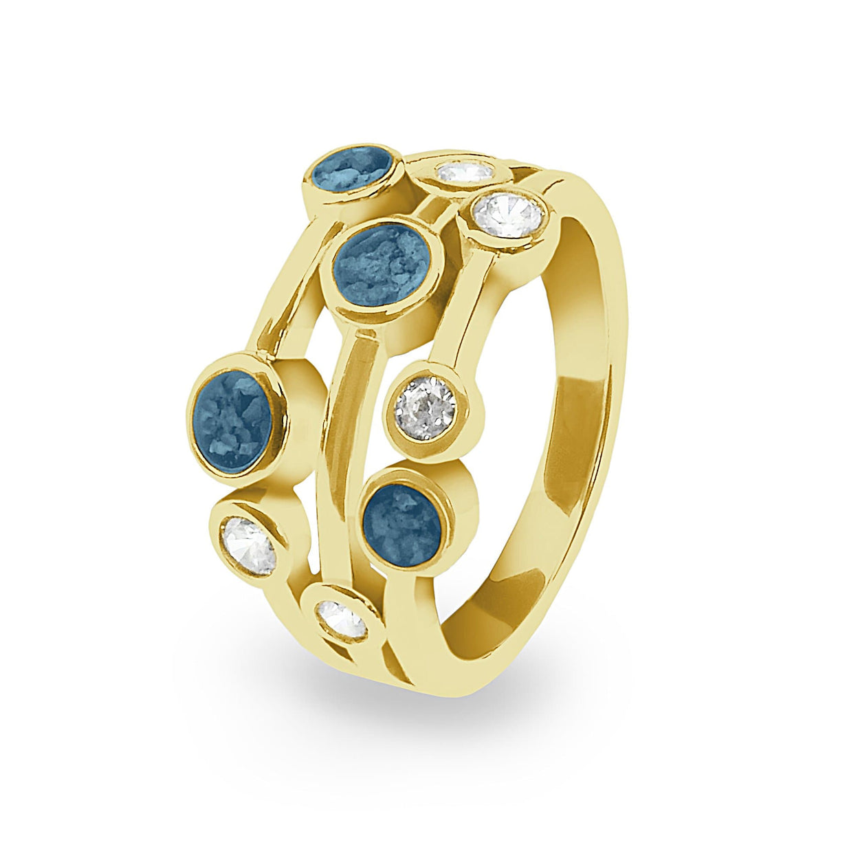 Load image into Gallery viewer, EverWith Ladies Droplets Memorial Ashes Ring with Fine Crystals - EverWith Memorial Jewellery - Trade