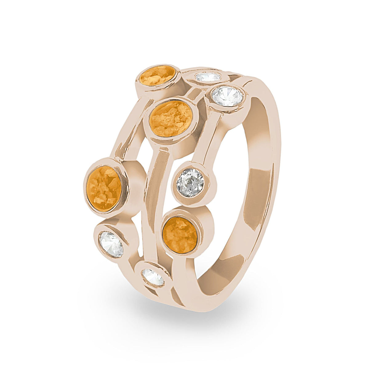 Load image into Gallery viewer, EverWith Ladies Droplets Memorial Ashes Ring with Fine Crystals - EverWith Memorial Jewellery - Trade