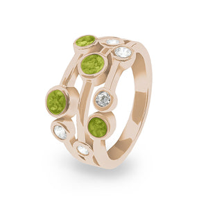 EverWith Ladies Droplets Memorial Ashes Ring with Fine Crystals - EverWith Memorial Jewellery - Trade