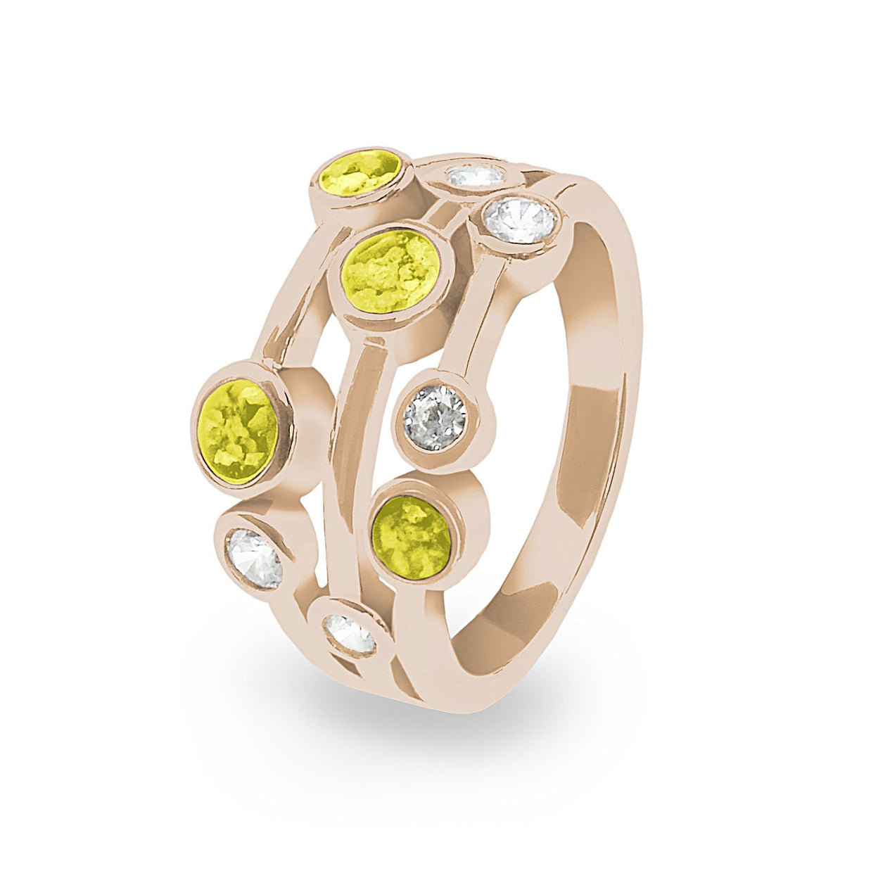 Load image into Gallery viewer, EverWith Ladies Droplets Memorial Ashes Ring with Fine Crystals - EverWith Memorial Jewellery - Trade