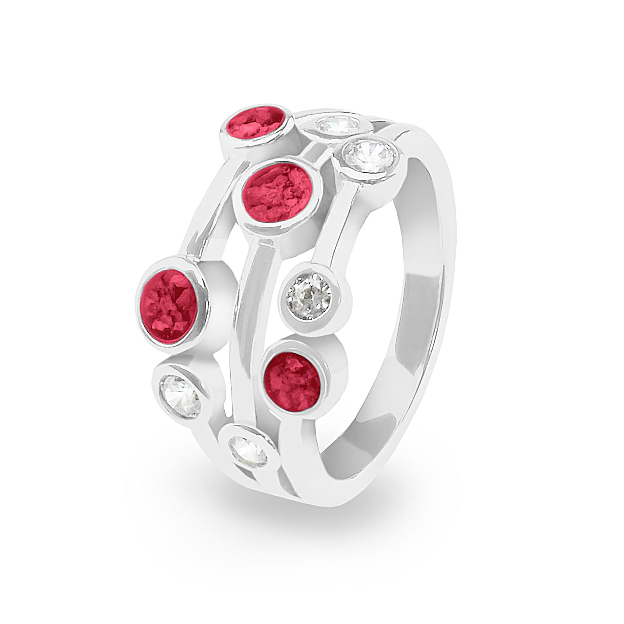 Load image into Gallery viewer, EverWith Ladies Droplets Memorial Ashes Ring with Fine Crystals - EverWith Memorial Jewellery - Trade